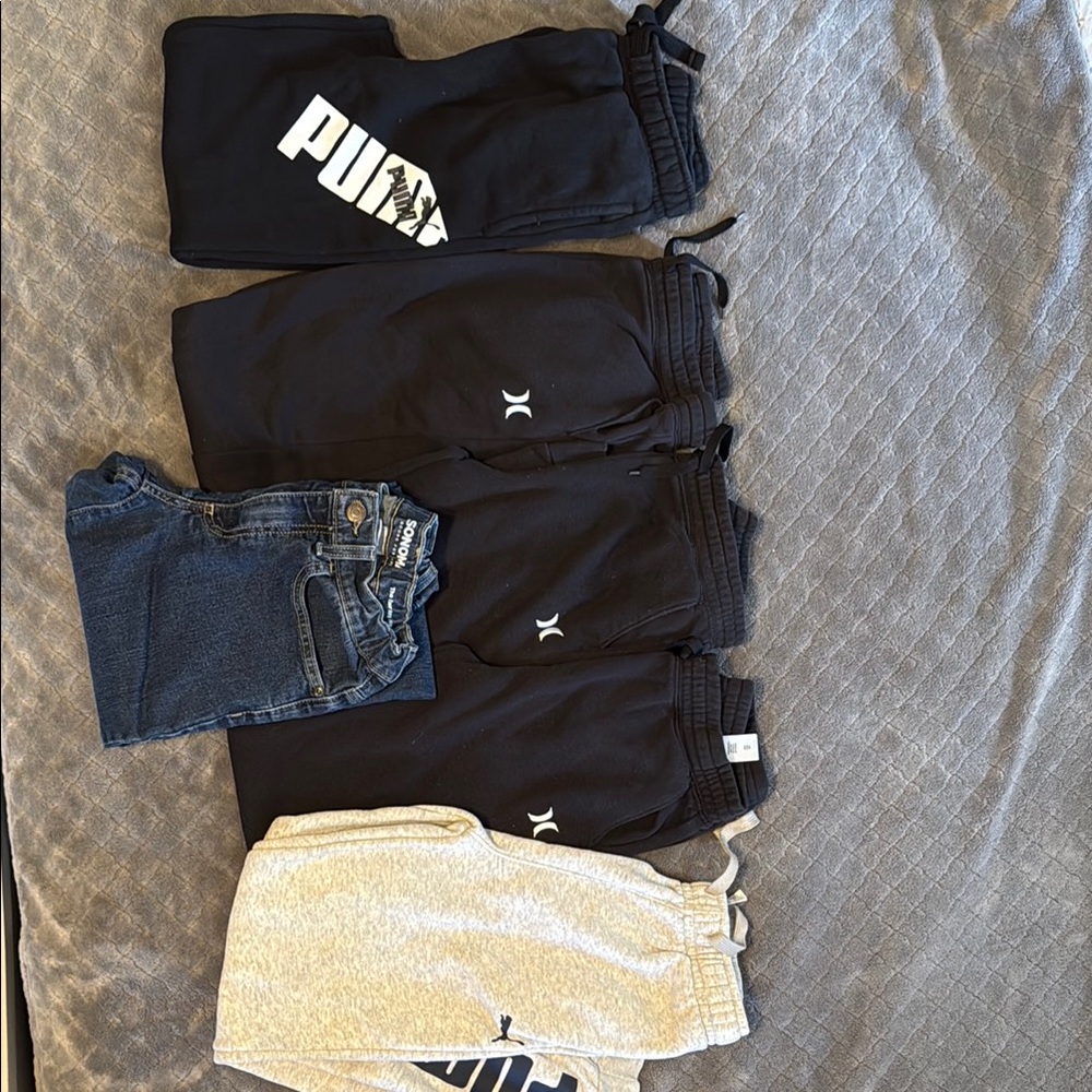 Puma Kids Black and Light Gray Jogger Sweatpants Set